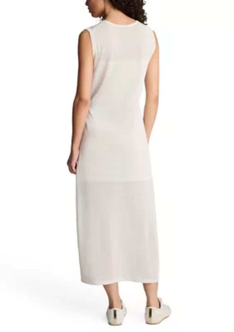 Women's Semi Sheer Sweater Sheath Dress