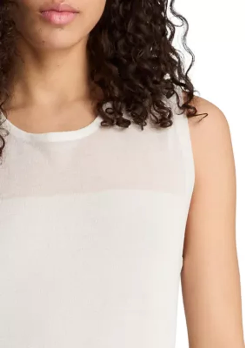 Women's Semi Sheer Sweater Sheath Dress