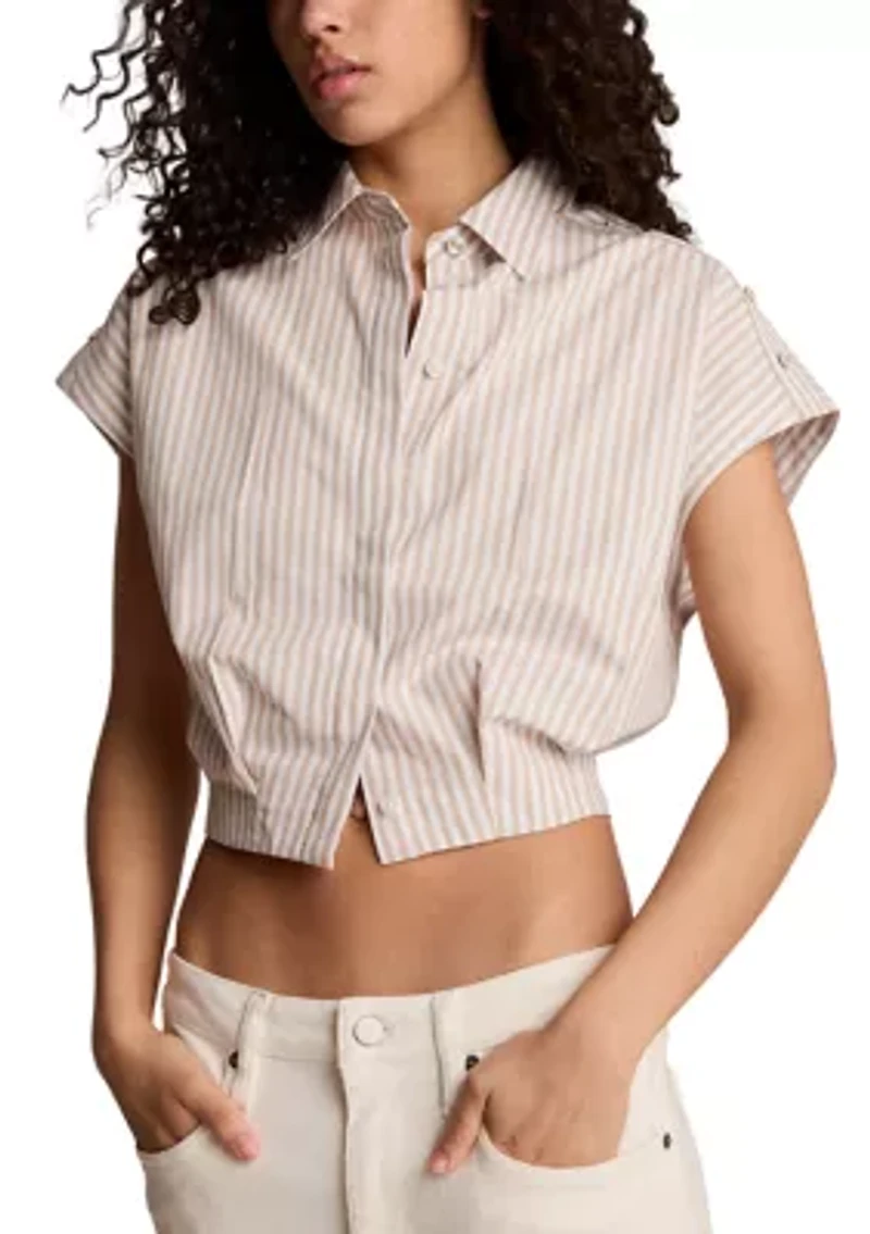 Women's Cropped Striped Shirt