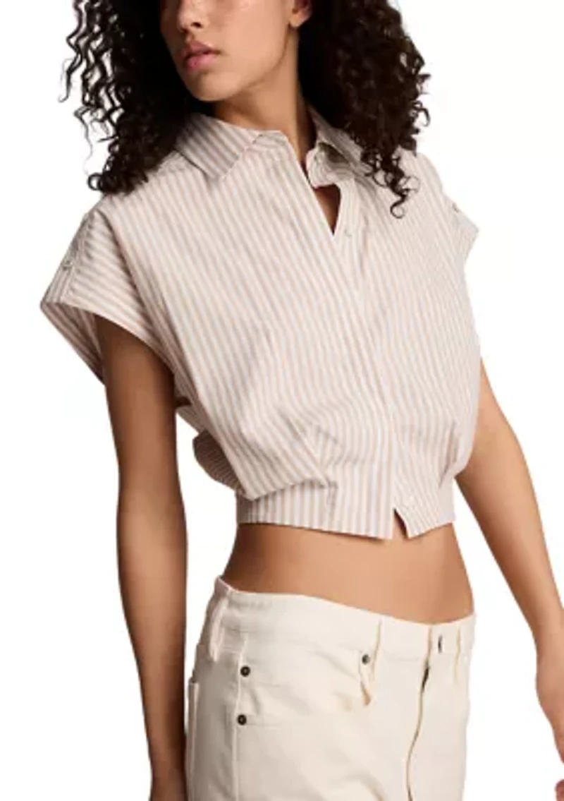 Women's Cropped Striped Shirt