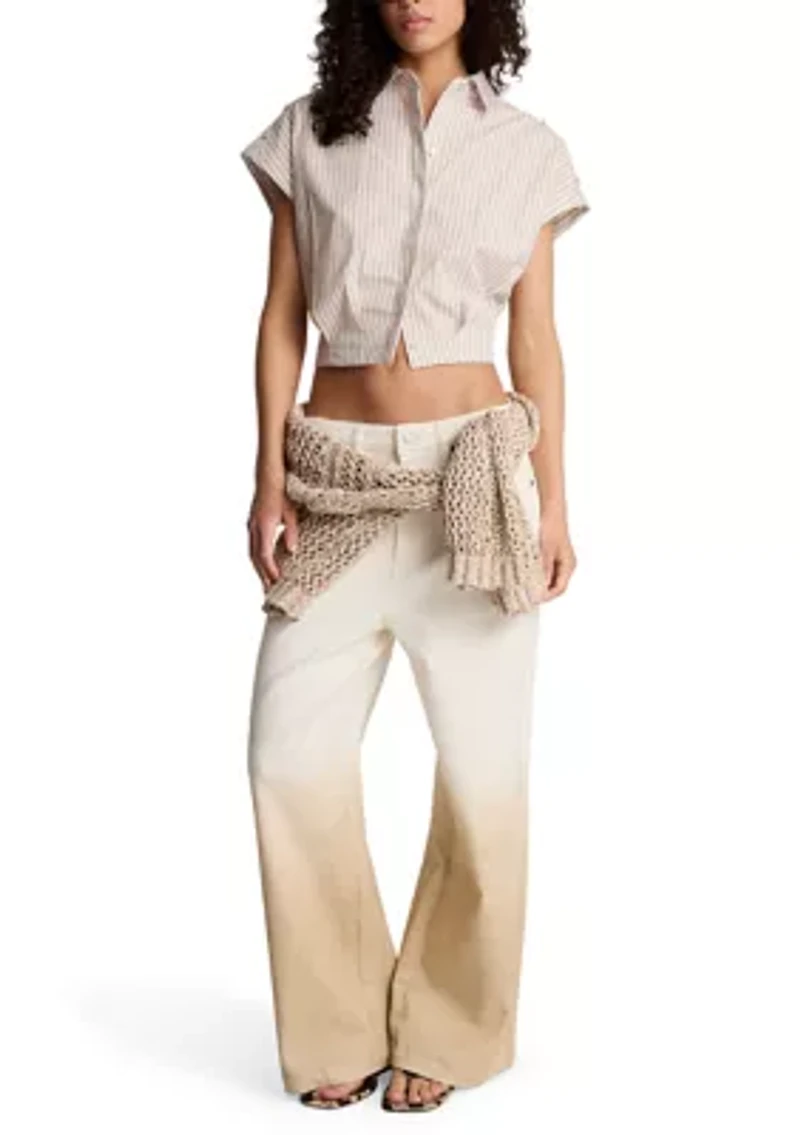 Women's Cropped Striped Shirt