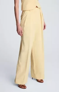 Women's High Rise Pleated Wide Leg Trousers