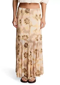 Women's Printed Mesh Midi Skirt