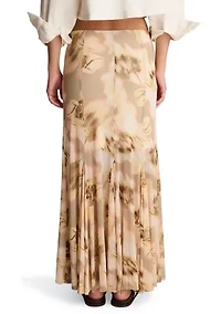 Women's Printed Mesh Midi Skirt