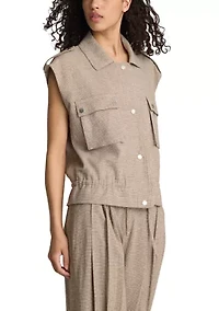 Women's Utility Peplum Houndstooth Jacket