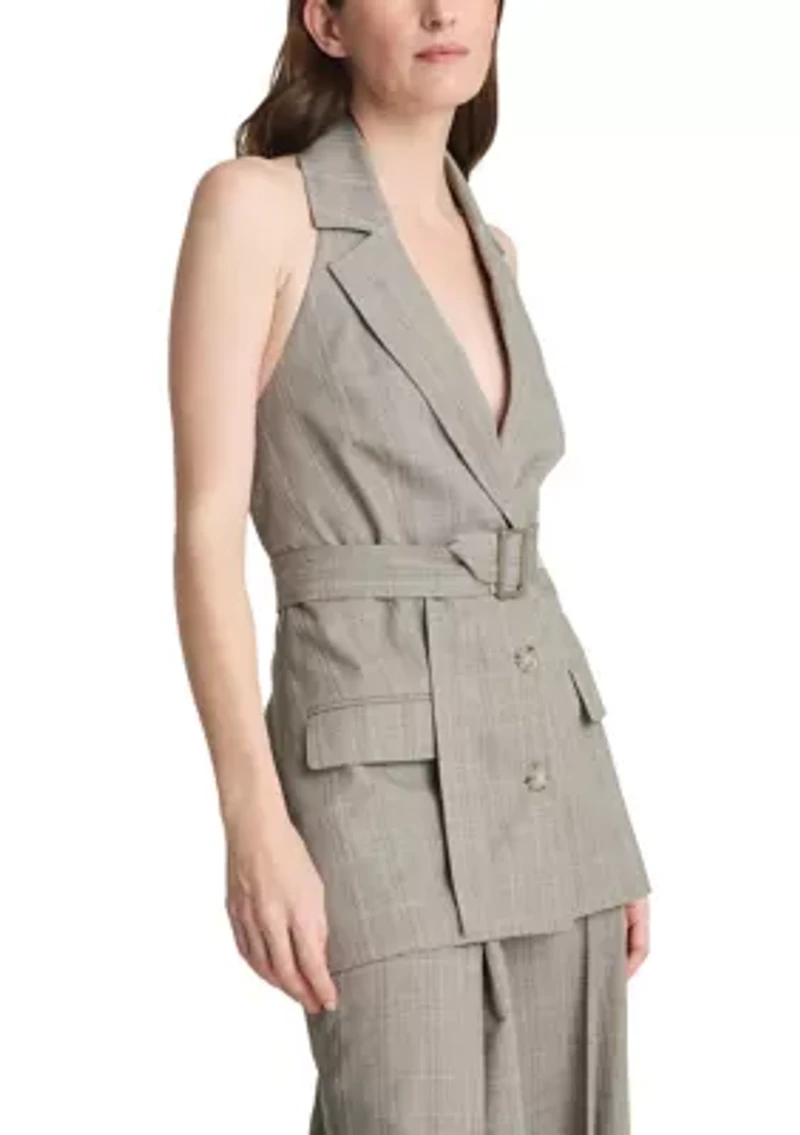 Women's Halter Belted Vent Top