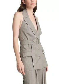 Women's Halter Belted Vent Top