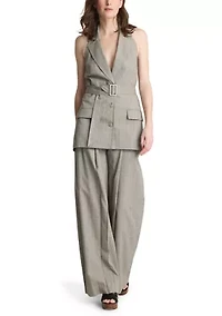 Women's Halter Belted Vent Top