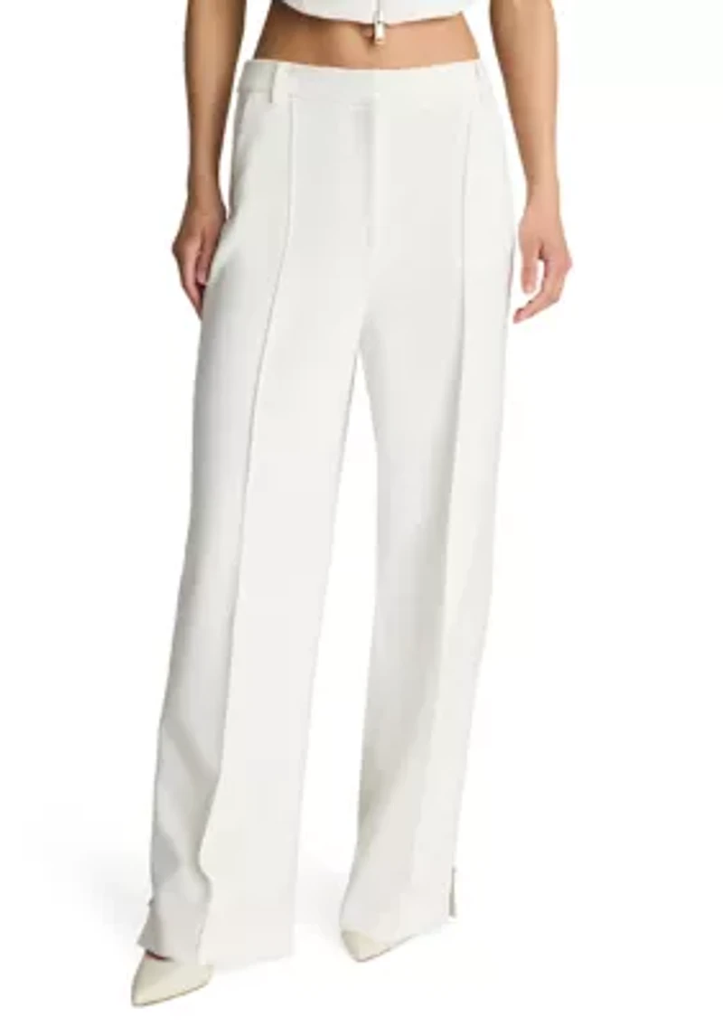 Zipper Side Wide Leg Pants