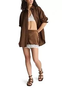 Women's Lace Trime Satin Shorts
