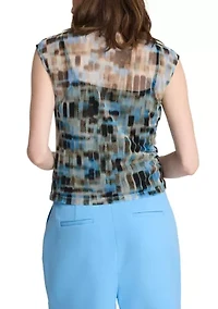 Lake Multi Mock Neck Tank with Interior Camo
