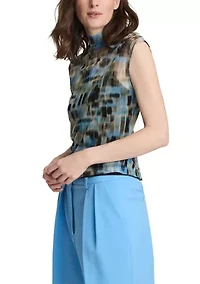 Lake Multi Mock Neck Tank with Interior Camo