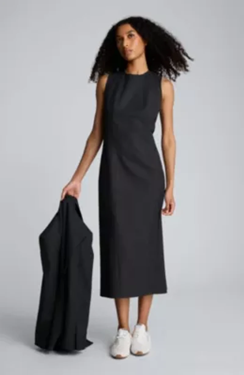 Flannel Midi Dress with Back Zip