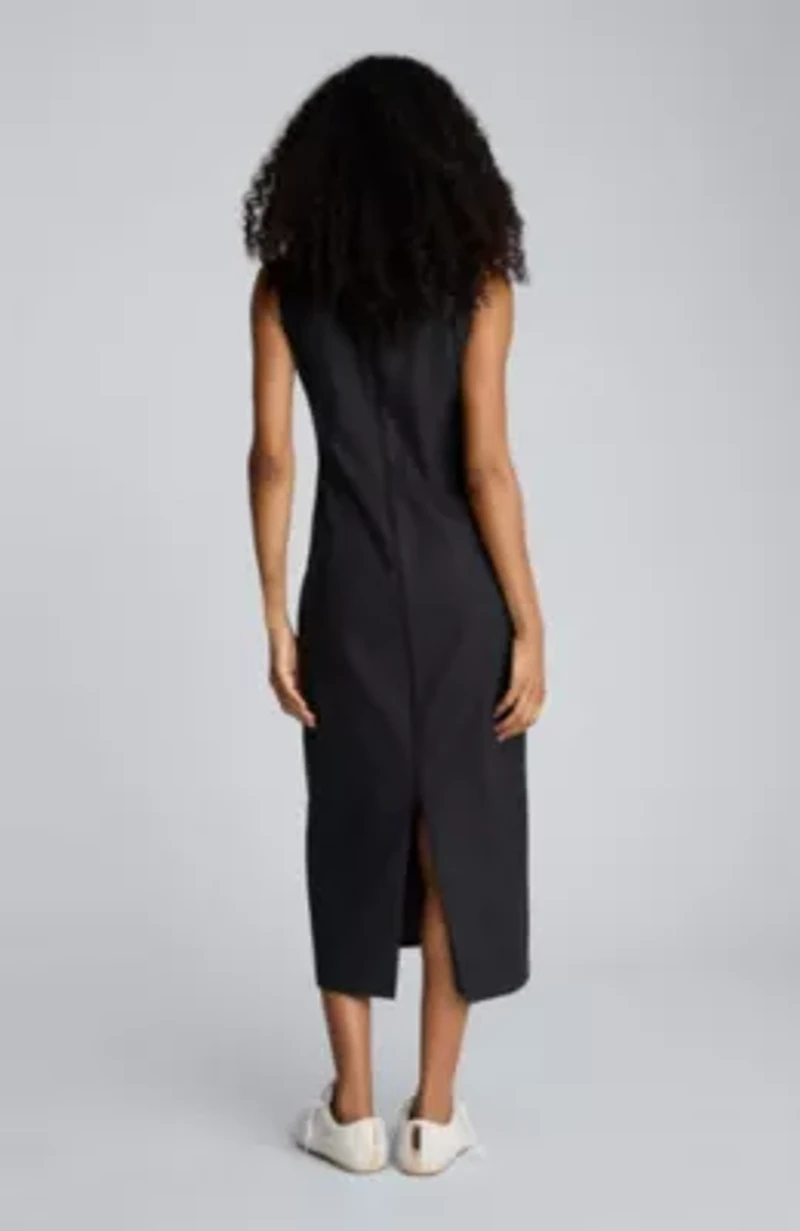 Flannel Midi Dress with Back Zip