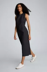 Flannel Midi Dress with Back Zip