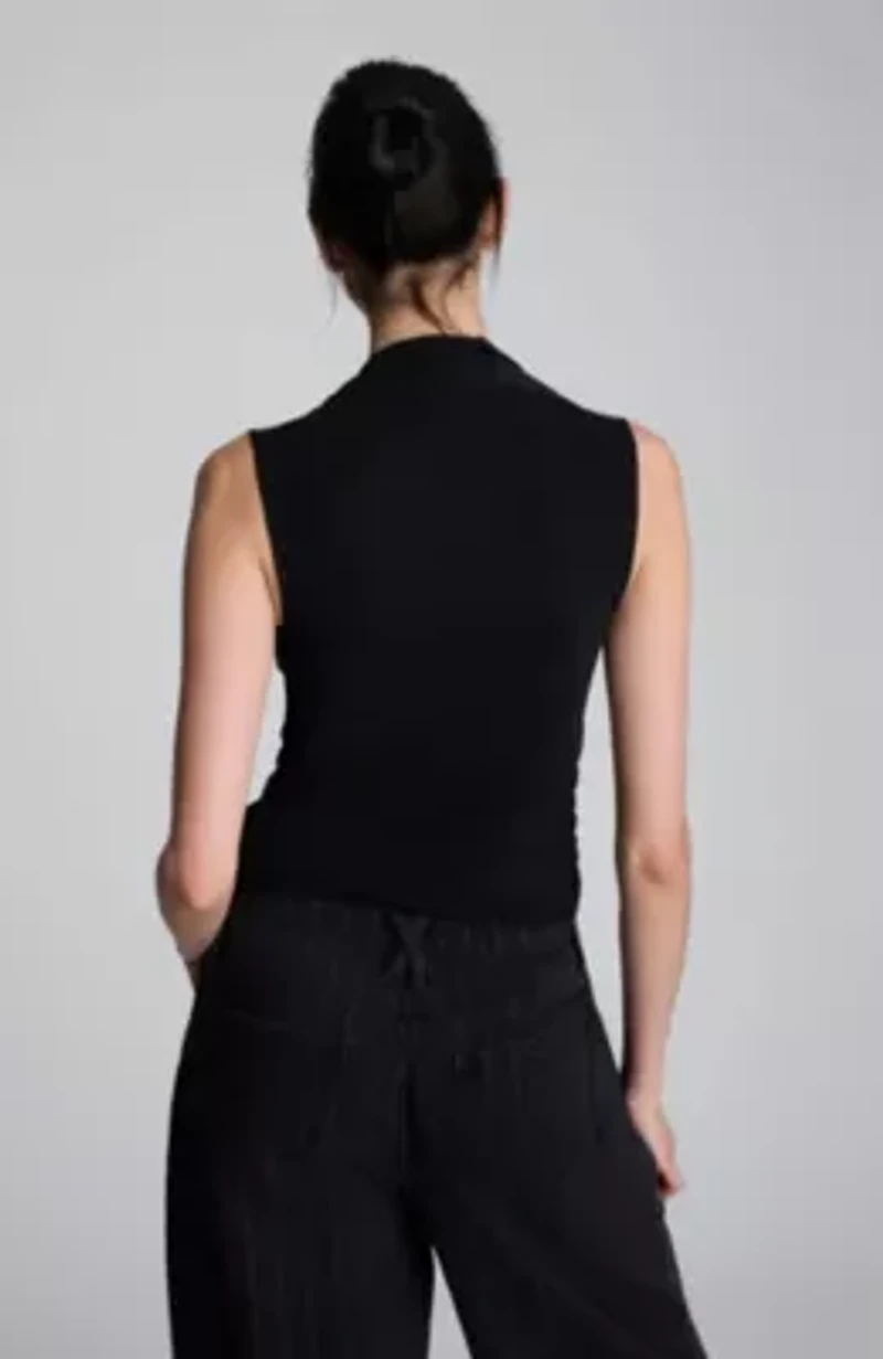 Mesh Square Neck Sleeveless Pullover Top