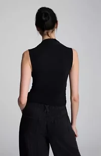 Mesh Square Neck Sleeveless Pullover Top