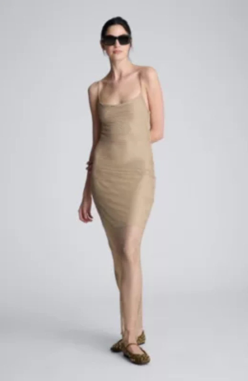 Crystal Netting Slip Maxi Dress