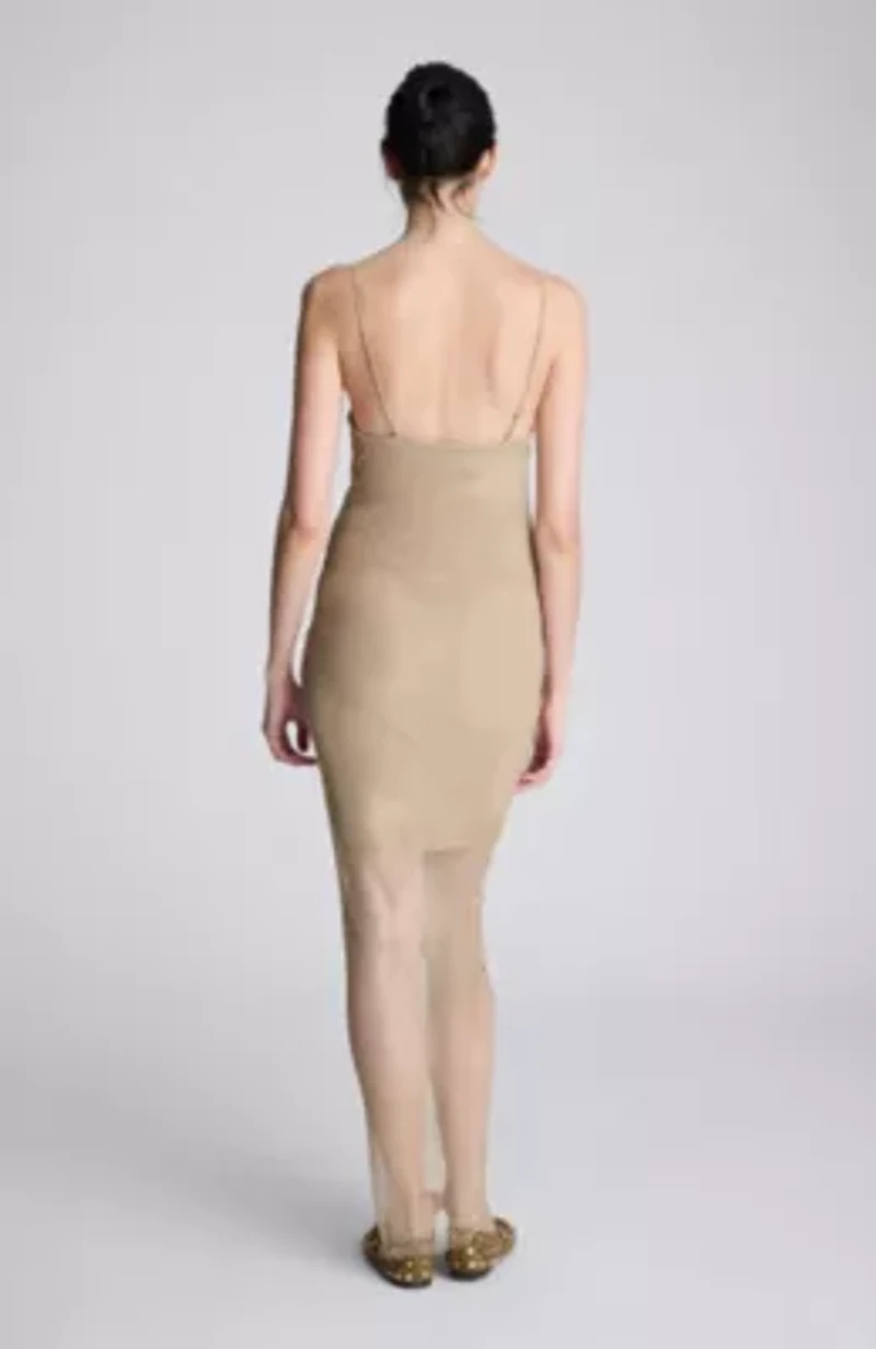 Crystal Netting Slip Maxi Dress