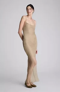 Crystal Netting Slip Maxi Dress