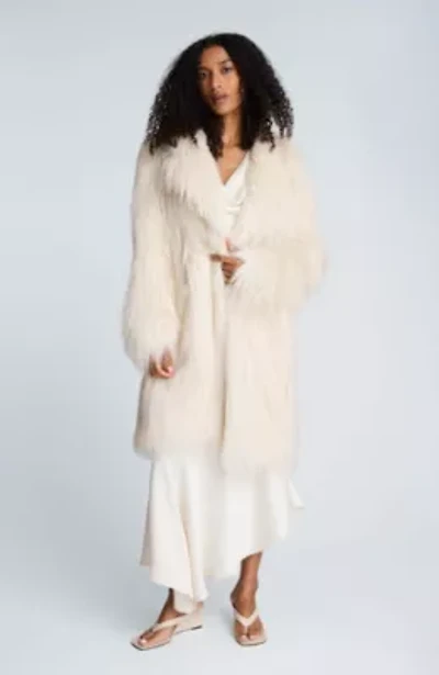 Midi Fur Jacket With Notch Lapel