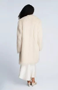 Midi Fur Jacket With Notch Lapel