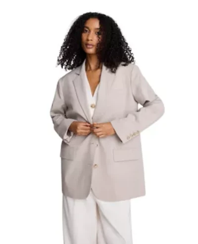 Three button Boyfriend Jacket with Flap Pockets