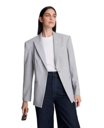 Slim One Button Plaid Jacket with Peak Lapel