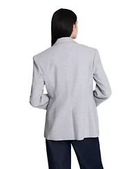 Slim One Button Plaid Jacket with Peak Lapel