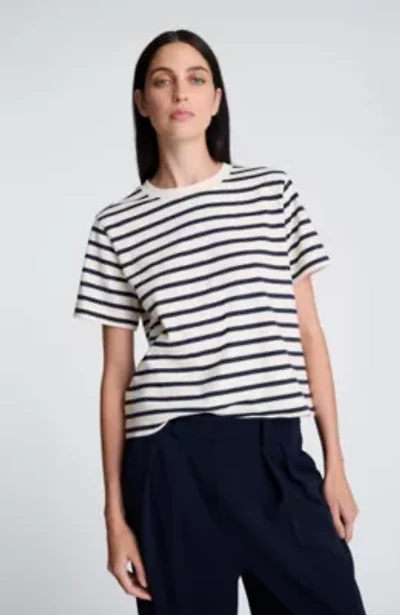 Crew Neck Cotton Stripe Tee