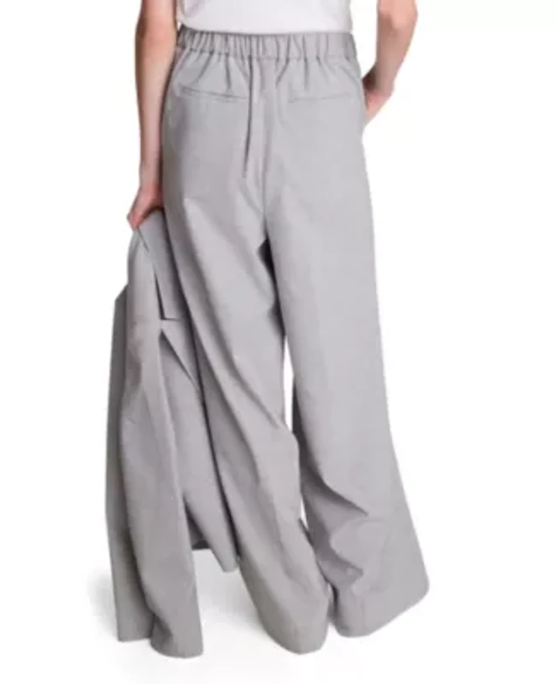 Pull On High Rise Wide Leg Pant with Piping