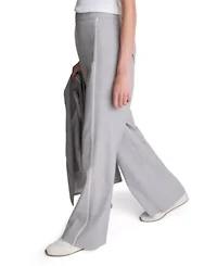 Pull On High Rise Wide Leg Pant with Piping