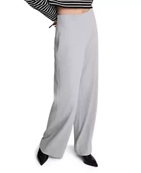 High Rise Pull On Hollywood Waist Wide Leg Heathered Scuba Pant