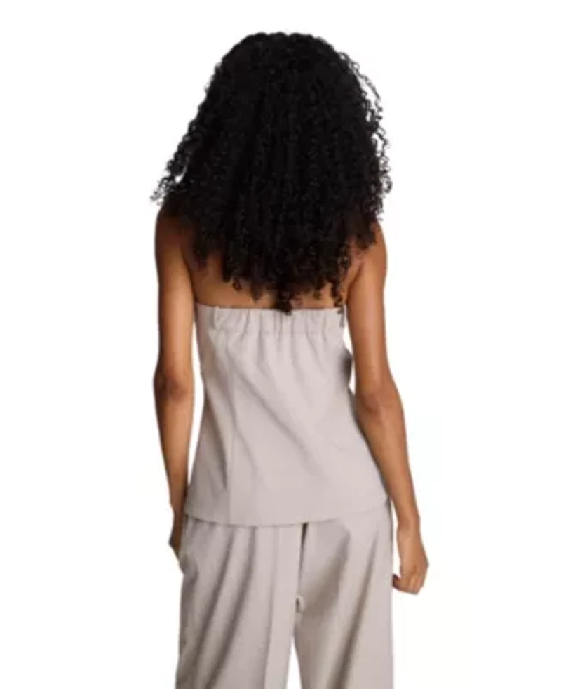 Sleeveless Bustier Top with Belt Loops