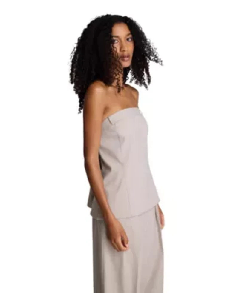 Sleeveless Bustier Top with Belt Loops