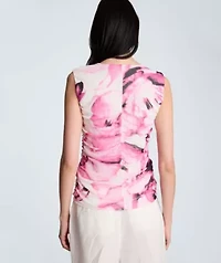 Sleeveless Crewneck with Side Ruching