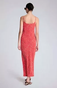 Satin Polka Dot Maxi Slip Dress
