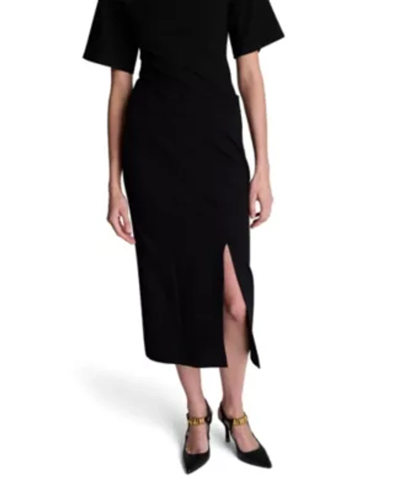 Pull on Column Slit Skirt