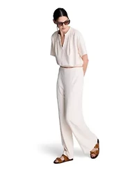 High Rise Pull on Wide Leg Hollywood Waist Pant