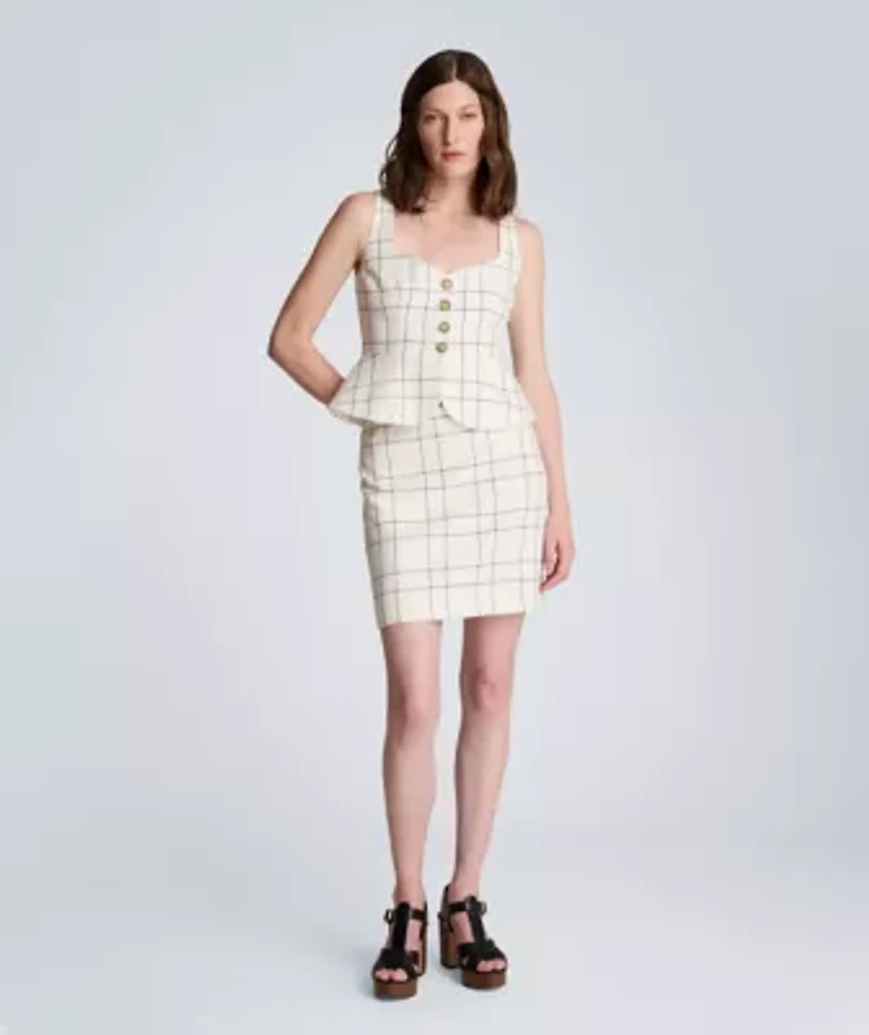 Center Back Zip Mini A-line Skirt