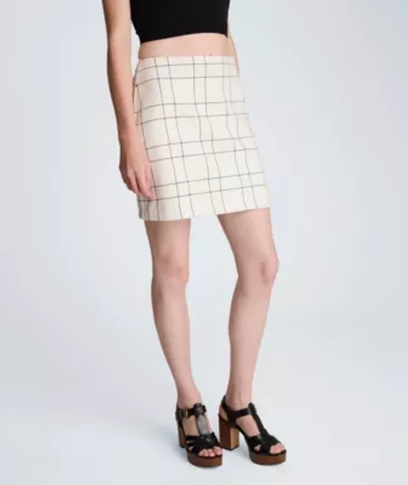 Center Back Zip Mini A-line Skirt