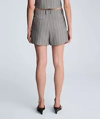 Pinstripe Fly Front Short