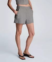 Pinstripe Fly Front Short