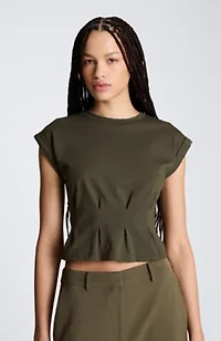 Extended Shoulder with Peplum Waist Tee