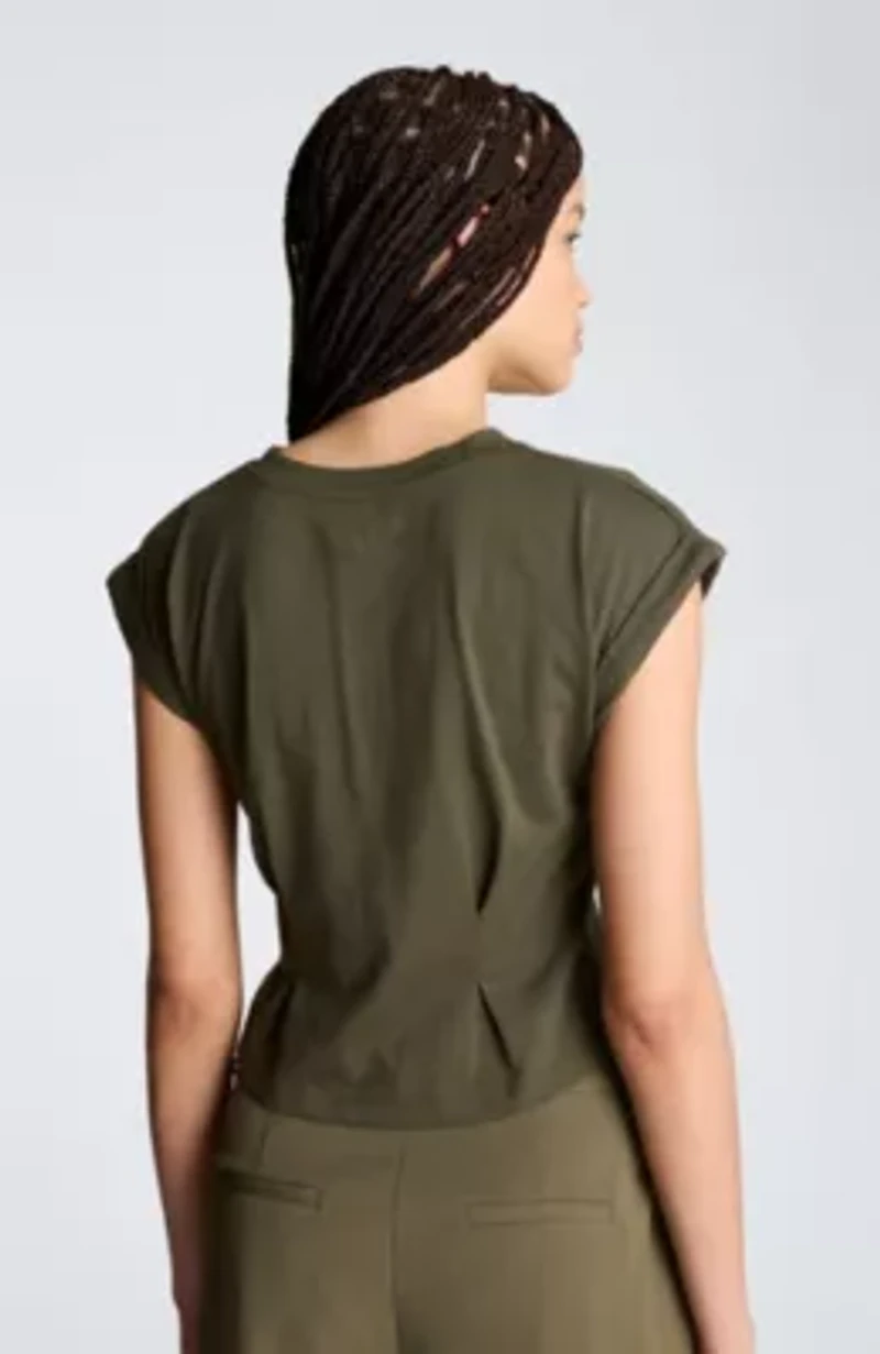 Extended Shoulder with Peplum Waist Tee