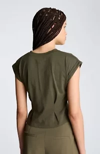 Extended Shoulder with Peplum Waist Tee
