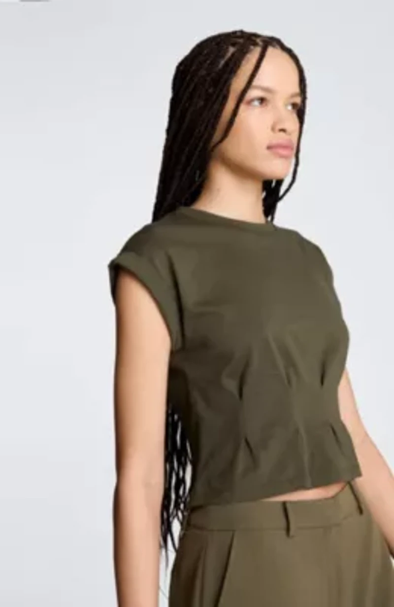 Extended Shoulder with Peplum Waist Tee
