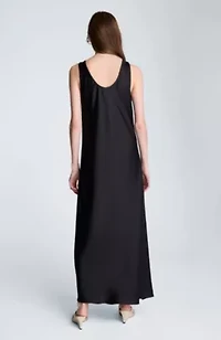 Long Printed Satin Slip Dress