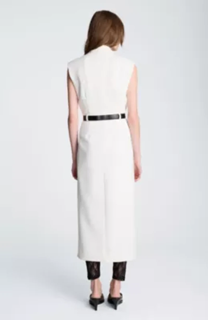 Sleeveless Modern Mini Trench Dress