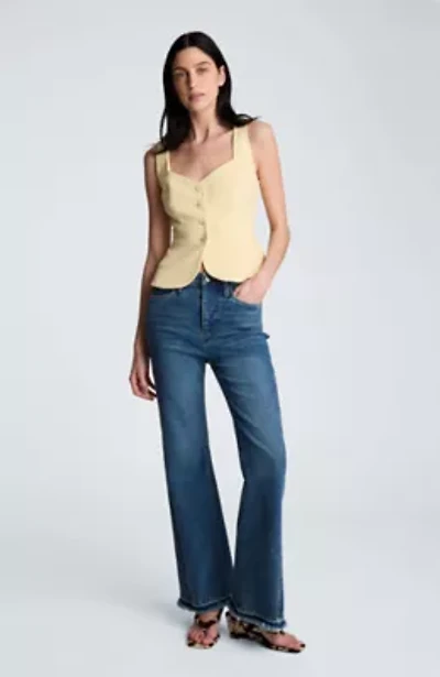 Curved Peplum Four Button Vest